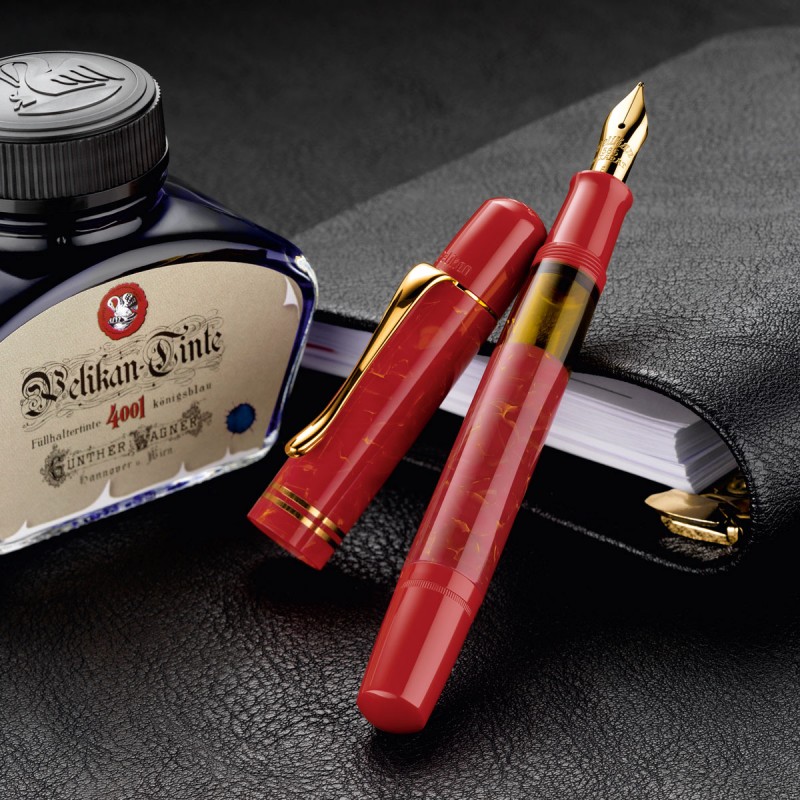 Pelikan_M101_BrightRed_Image_4c-800x800 M101N BRIGHT RED DOLMA KALEM - Görsel 1